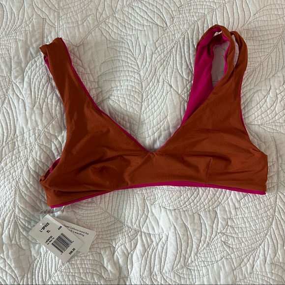 L*Space Reversible One Wave Bikini Top Pink/Burnt Orange XL NWT - Picture 2 of 8